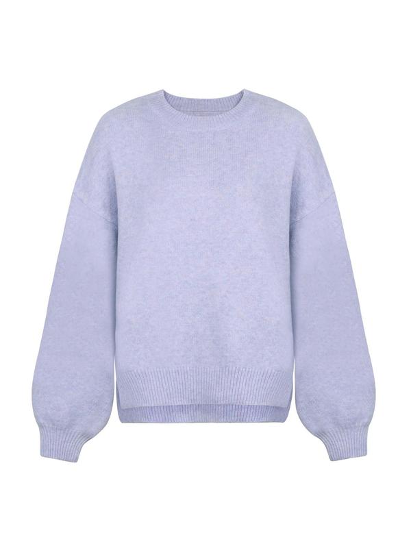 Women'S Drop Shoulder Split Hem Sweater, Chic Casual Long Sleeve round Neck Jumper, Women'S Knitwear Top for Fall & Winter, Crewneck Sweaters for Women, Tops for Women, Womenswear