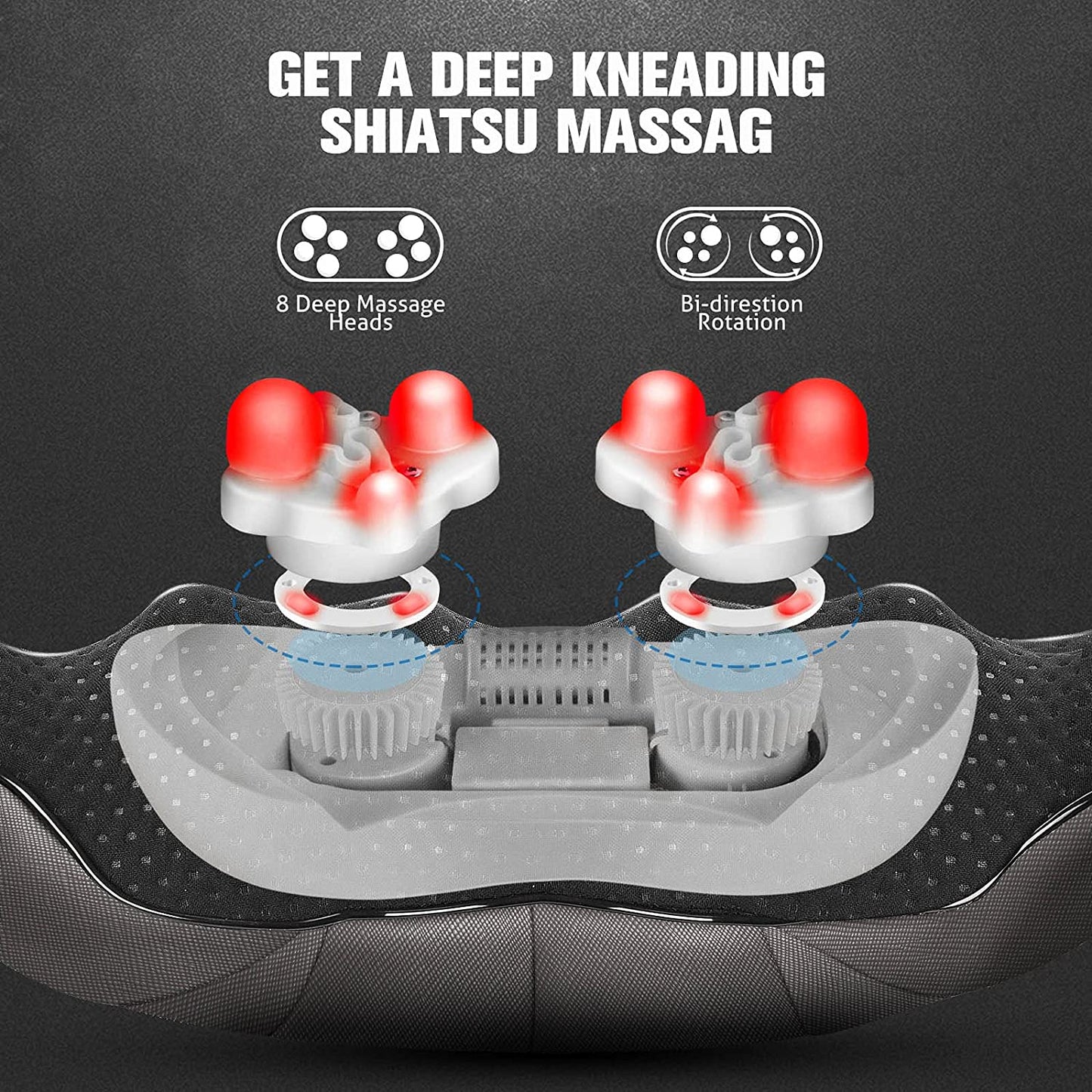 Neck Massager with Heat Gifts for Women, Men, Dad, Mom, Family, Friend, Mothers Day, Fathers Day, Christmas, Shiatsu Kneading Back Massager for Shoulder, Pain Relief, Muscle Soreness