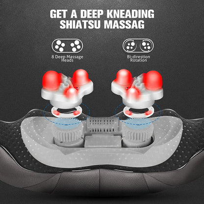 Neck Massager with Heat Gifts for Women, Men, Dad, Mom, Family, Friend, Mothers Day, Fathers Day, Christmas, Shiatsu Kneading Back Massager for Shoulder, Pain Relief, Muscle Soreness