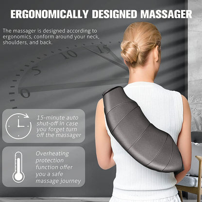 Neck Massager with Heat Gifts for Women, Men, Dad, Mom, Family, Friend, Mothers Day, Fathers Day, Christmas, Shiatsu Kneading Back Massager for Shoulder, Pain Relief, Muscle Soreness